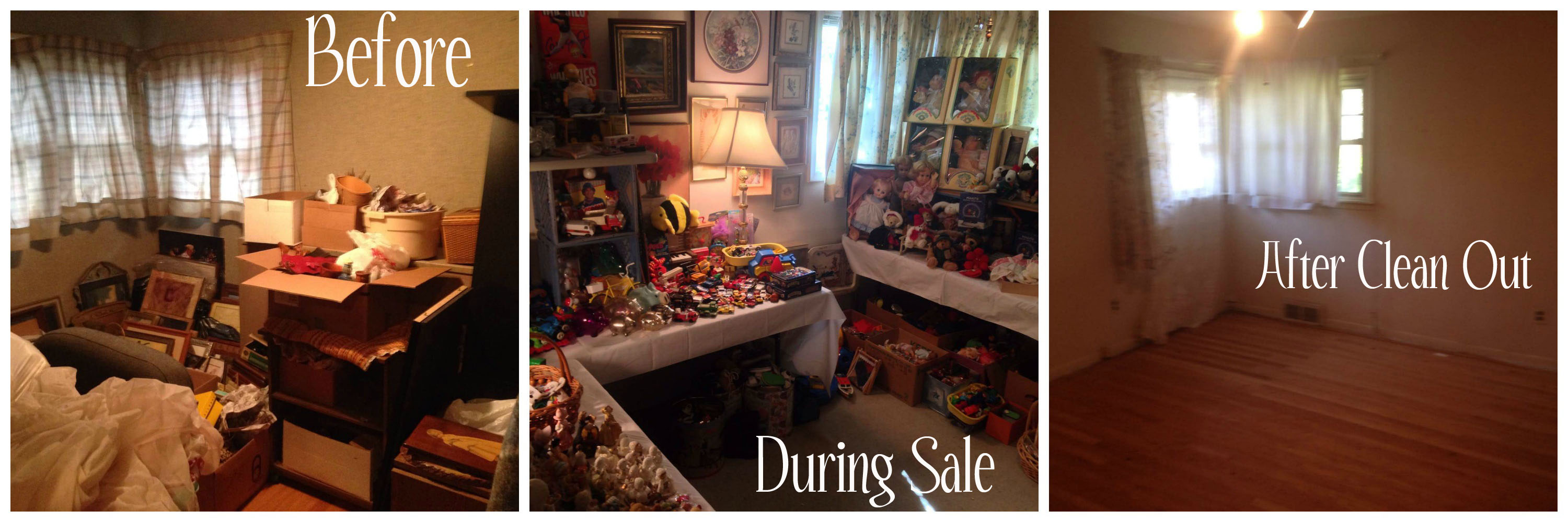 A glimpse into how Thomas's Treasures arranges and cleans up their estate sales.