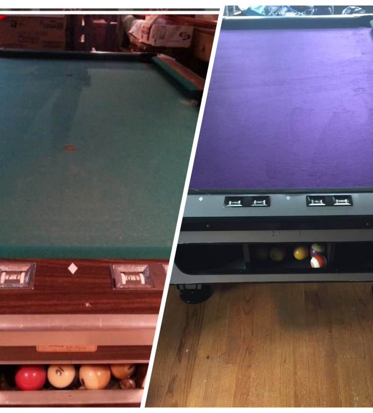 Pool Table Before and After